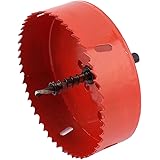 uxcell Wood Iron 120mm Dia Toothed Bi-Metal Hole Saw Cutter Drill Bit Red