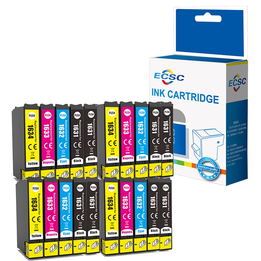 ECSC Compatible Ink Cartridge Replacement for Epson WorkForce WF-2010W WF-2510WF WF-2520NF WF-2530WF WF-2540WF WF-2630WF WF-2650DWF WF-2660DWF WF-2750 WF-2750DWF WF-2760dwf 16XL (B/C/M/Y, 20-Pack)