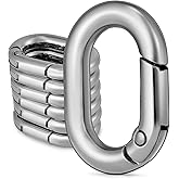 10Pcs Metal Spring Oval Rings Round Carabiner Key Ring Clip for Keychain Buckle, Purse Hardware, DIY Crafts (Silver,3/4 inch)