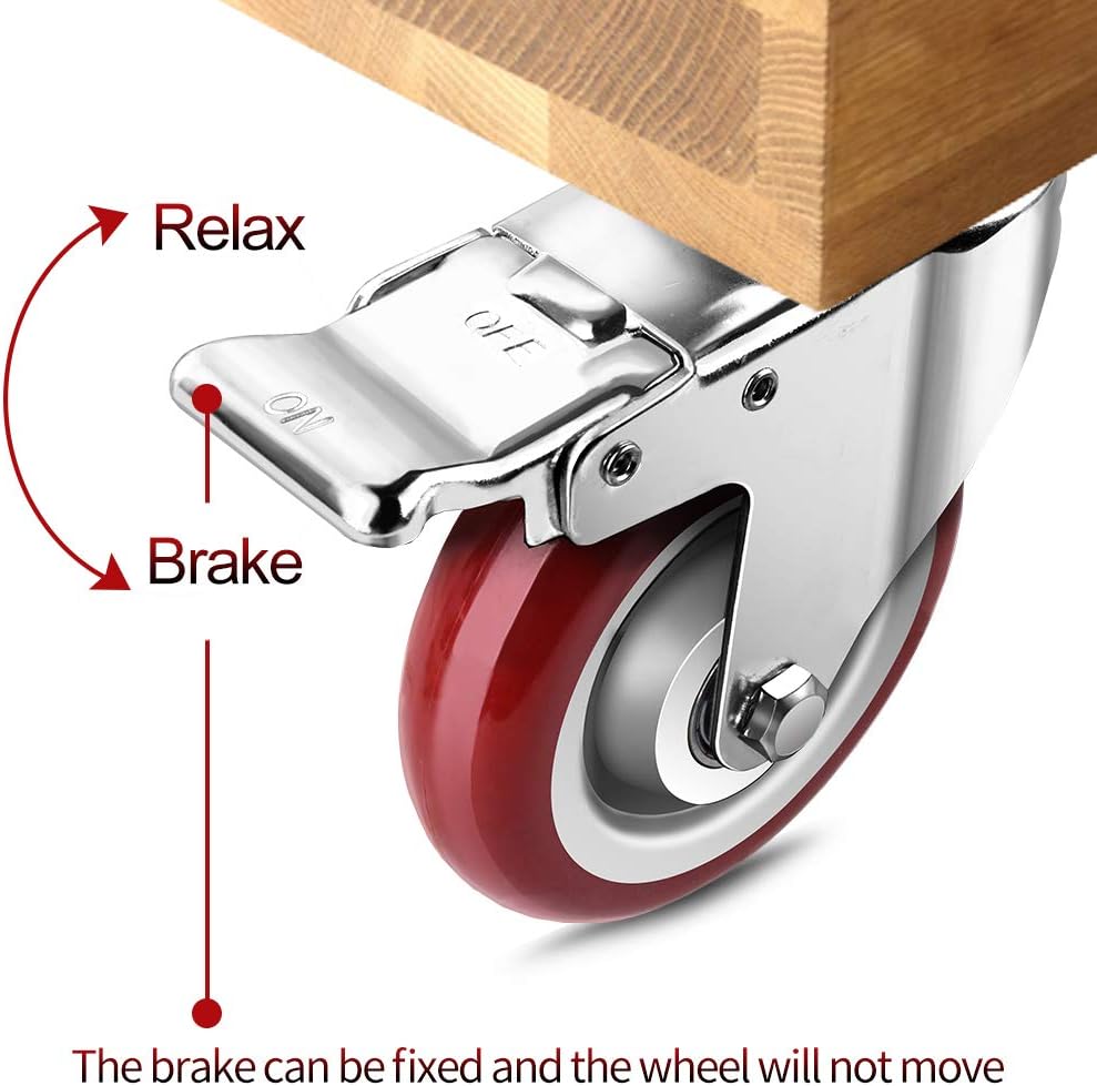 SPACECARE 4 Inches Swivel Caster Wheels, 1360Lbs with 360 Degree Heavy Duty Swivel Locking Casters with Brake Set of 4, No Noise Swivel Plate Castors: Home Improvement