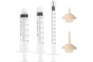 SUXGUMOE Pet Feeding Syring with Nipple, Silicone Feeding Tools for Kitten Puppy 1ML/3ML/5ML Mini Feeding Syringe and 2 Pcs Nipple for Newborn Cat Dog Small Animals Rabbits (1ml+3ml+5ml)
