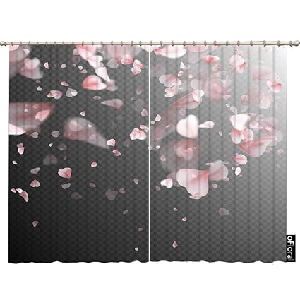 Amazon Com Ofloral Sakura Blackout Curtain Petal Flower Floral