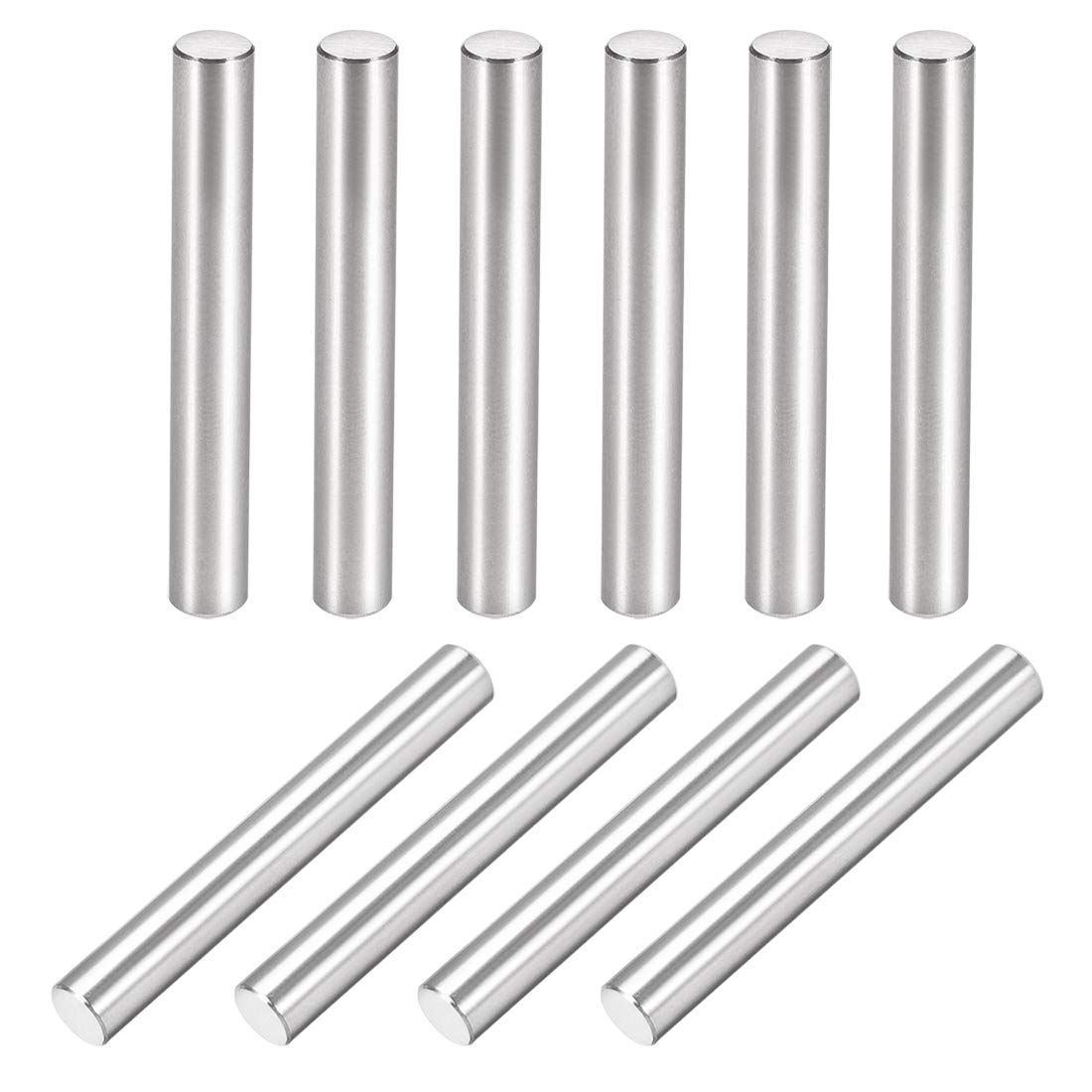 sourcing map 10Pcs 6mm X 45mm Dowel Pin 304 Stainless Steel Cylindrical Shelf Support Pin Fasten Elements Silver Tone