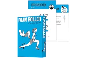 ELAORY Foam Roller Workout Cards, 62 Exercises Cards Deck Large Size 5" x 3.5" Fitness Cards for Women & Men, Beginner Fitnes