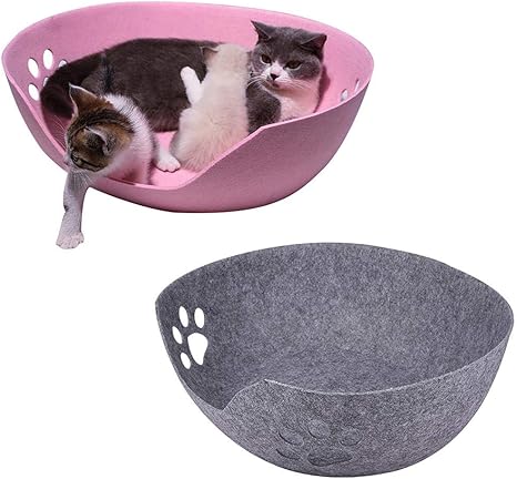 Amazon Co Jp 猫用ベッド クッション キャット ベッド 猫 フェルト ペット ベッド 室内用 洗える 丸洗い 噛み耐え ペットハウス 爪とぎ 猫グッズ 夏用 暑さ対策 ホーム キッチン