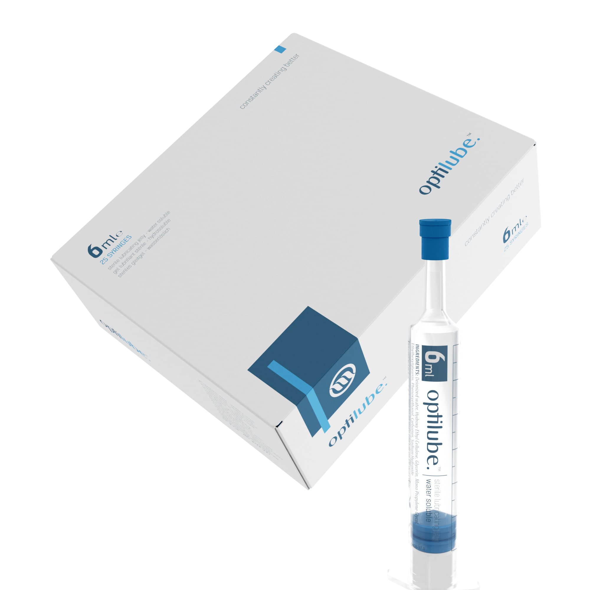 OptiLube 1125-1126 Sterile Lubricating Jelly, Water Soluble and pH Balanced, 6ml Syringes, Pack of 25 — image 1