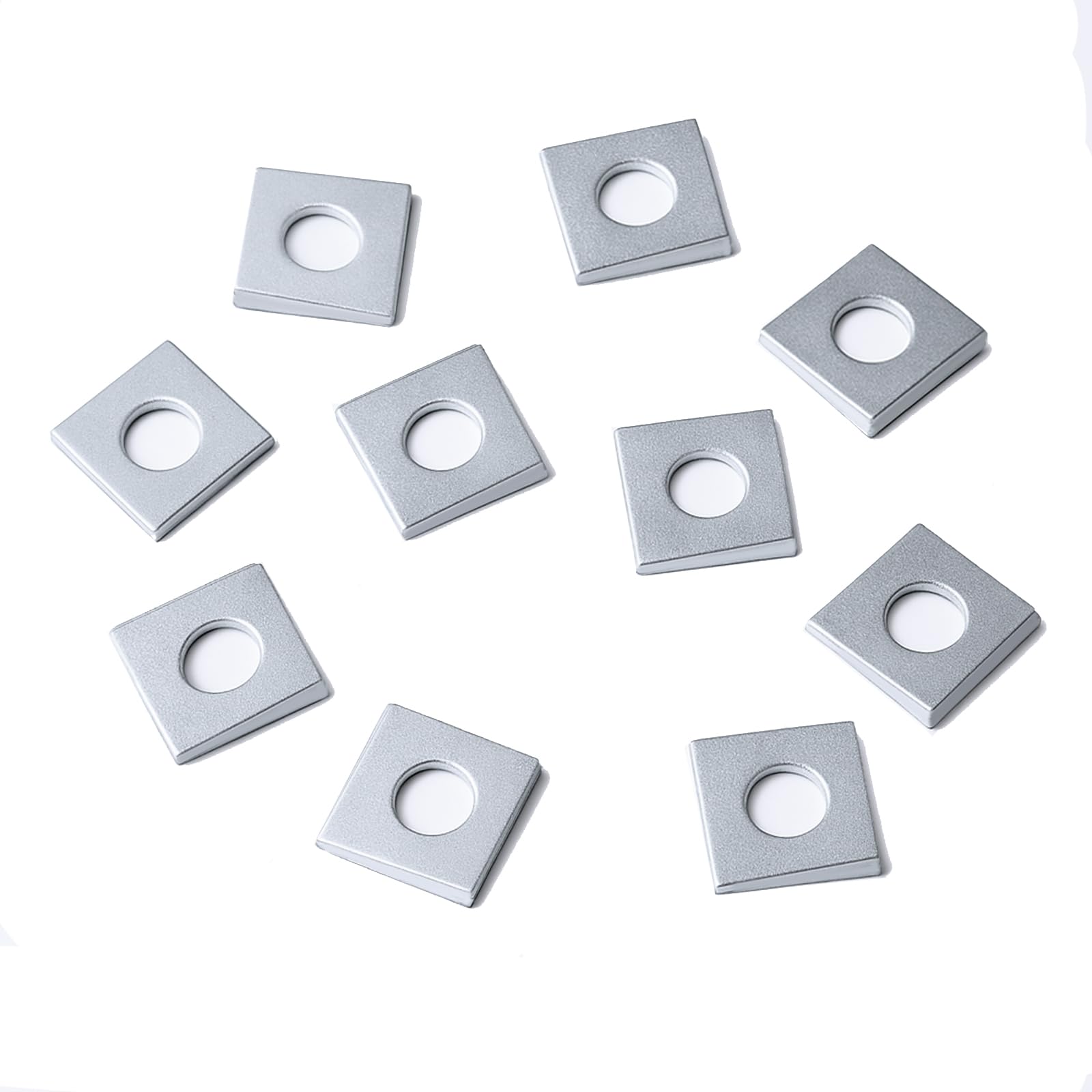 Photo 1 of 10 PCS Beveled Square Washers, Metal Washers 3/8"(Id) X7/8" X7/8" for Shim Leveling Construction and Industrial Equipment