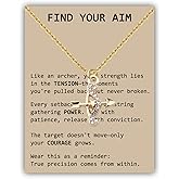 SEIRAA Archery Necklace Bow And Arrow Gifts Archer Jewelry Archery Coach Gifts Archery Team Necklace