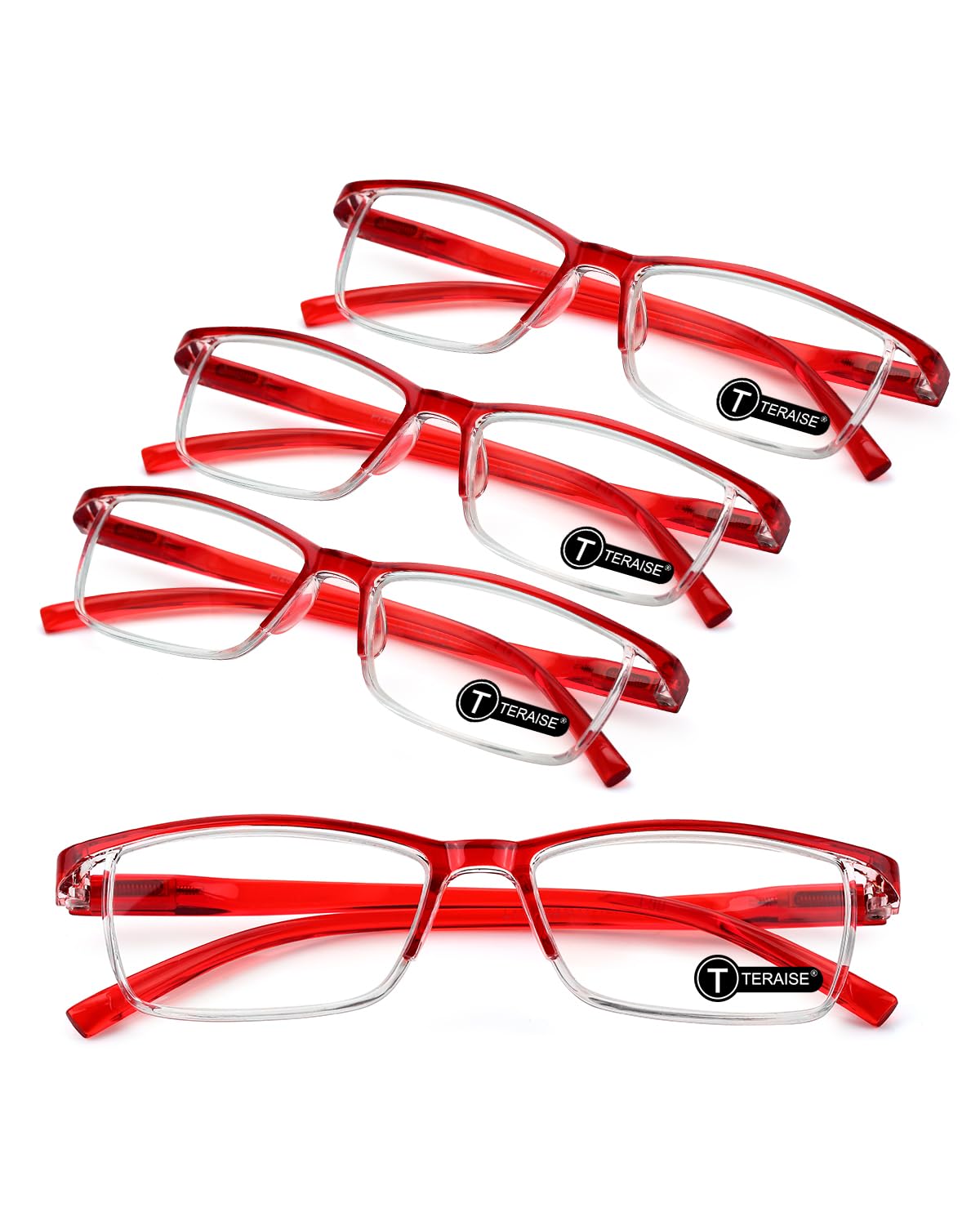 TERAISE 4PCS Value Anti-Blue Light Reading Glasses,Lightweight Comfortable Reader Glasses for Men and Women,Sturdy Computer Reading Glasses Blue Light Blocking Included Eyeglasses Case(1.75X)