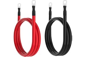 GOPAYIA 2 AWG Battery Cable 2AWG Gauge Battery Inverter Cables for Automotive Solar Marine Boat RV Car Motorcycle (2 AWG, 5FT, 3/8")