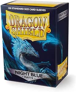 Dragon Shield Classic Blu – 100 Bustine Protettive Per Carte, Misura Standard (63x88 Mm), Spessore 120μ, Senza PVC, Scatola Robusta