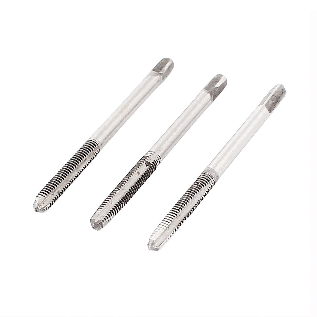 uxcell 3 Pcs M3 x 0.5mm Hss 3 Flutes Metric Thread Plug Taper Hand Taps Silver Tone