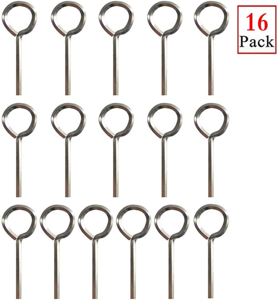 Deloky 16 Packs 5/32 Hex Dogging Key with Full Loop silver Solid Metal