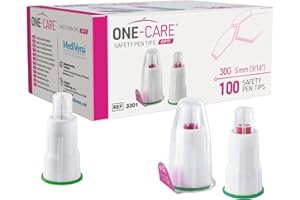ONE-CARE Opti Safety Pen Tips 30G x 5 mm - Extra-Thin Wall Technology, Universal Fit Design - Box of 100