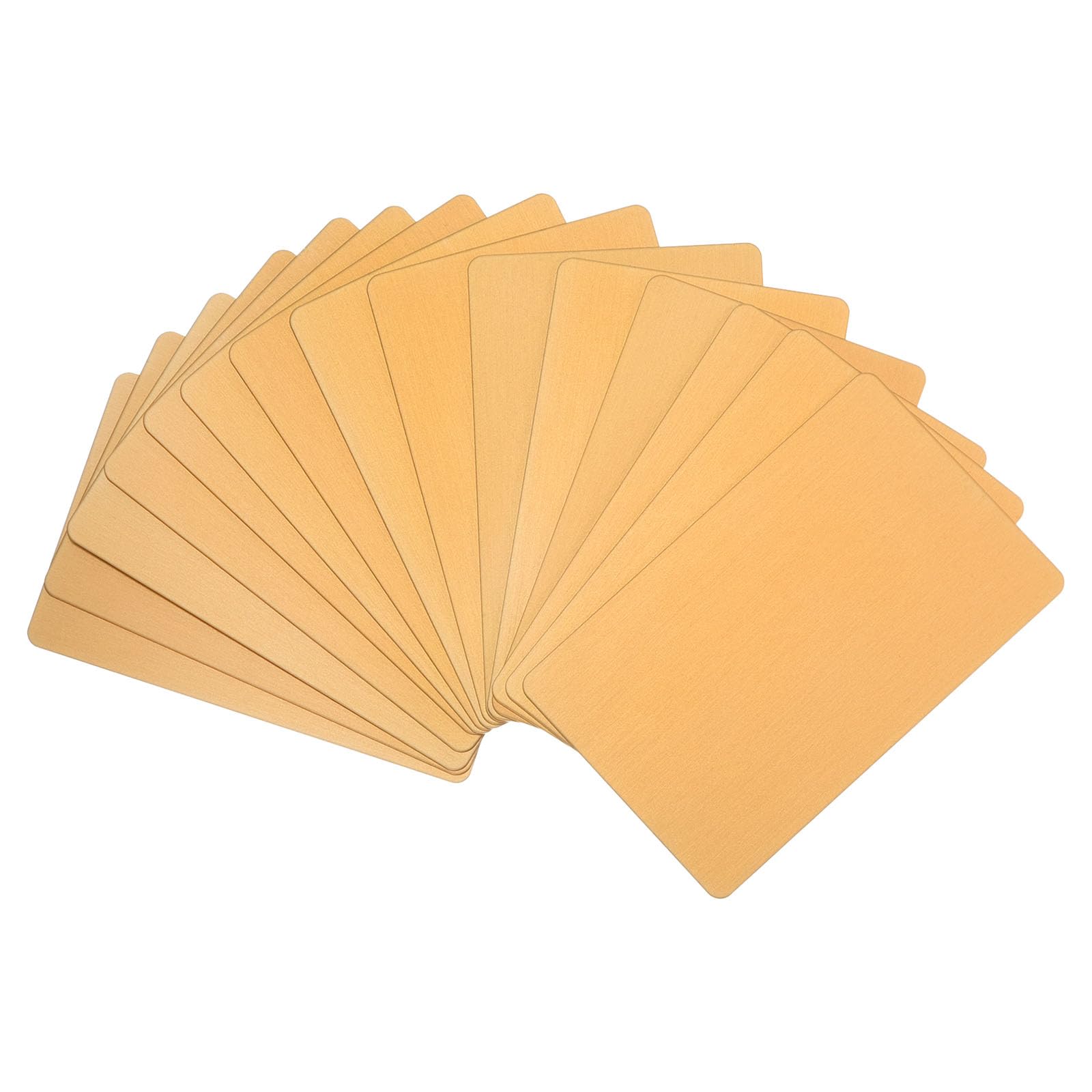 PATIKIL 15 Pack Metal Business Cards Anodized 0.8mm Thick Anodized Aluminum Blanks Name Card 3.4x2.1Inch Laser Engrave Printable Name Card for Custom DIY, Gold