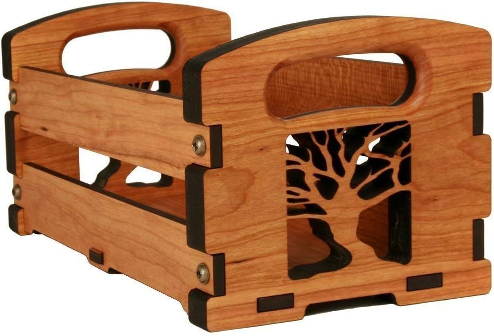 Laser Cut Cherry Wood Crate