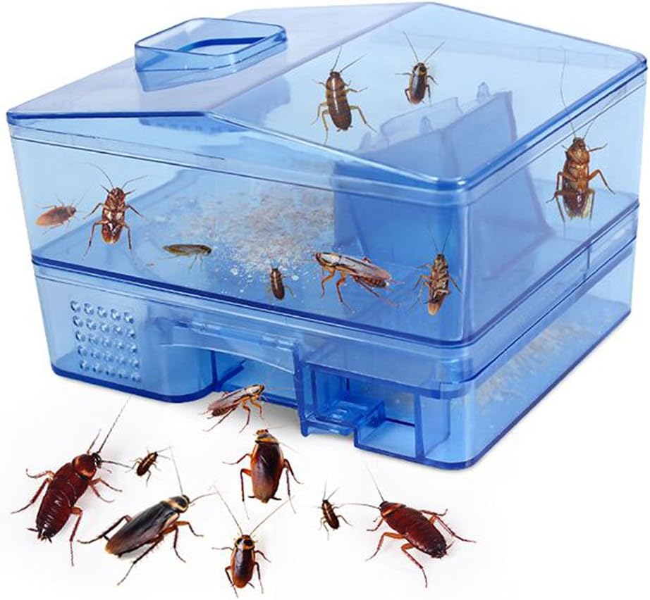 Safe Reusable Cockroach Trap Indoor Non Toxic Roach Traps Quickly Captured Roaches ECO-Friendly (Blue1)