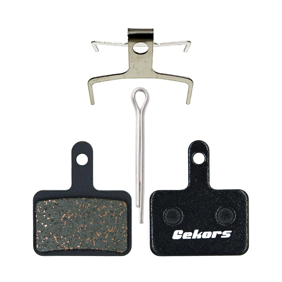 Gekors Quiet Semi-Metallic Bike Brake Pads - Compatible with Shimano Deore/MT200 & Tektro - Long-Lasting, Low-Noise, All-Weather & Heat-Resistant for MTB/Ebike,1 pair with split pin