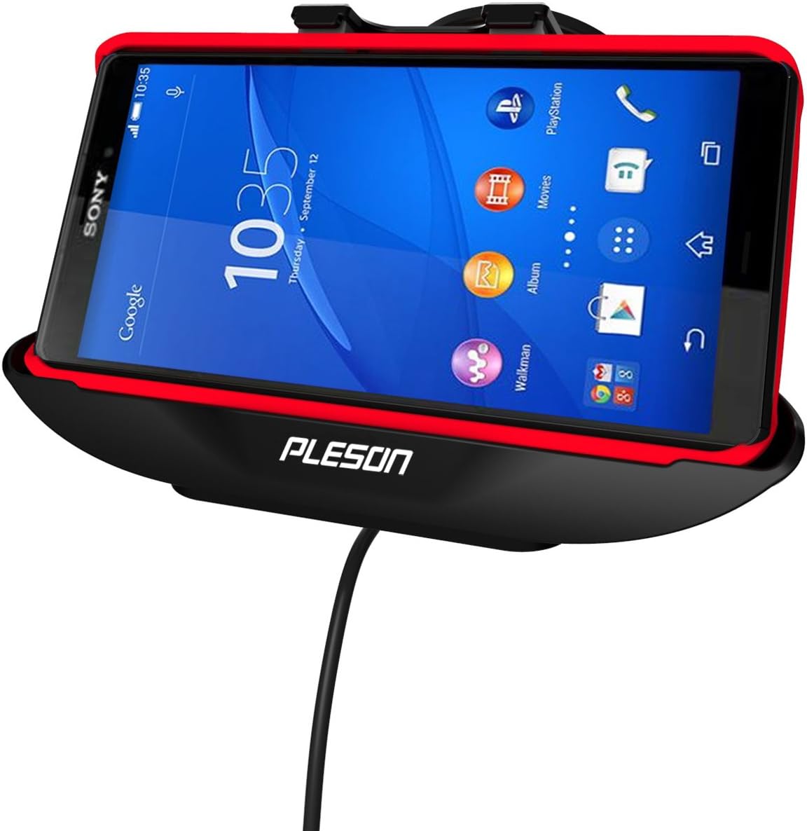 PLESON Sony Xperia Z3 Car Mount Cradle with Hands Free, Car Holder and Cradle 2 in 1, 360 Degrees Adjustable Cellphone Car Mount Cradle Holder Magnetic Charging Charger for Sony Xperia Z3/GPS