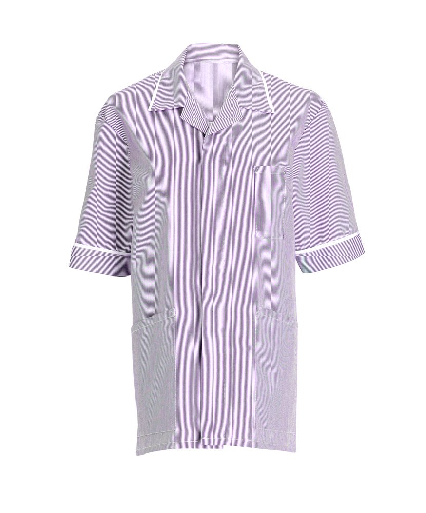 Alexandra AL-NM173M6-140 Men's Tunic, Stripe, White Piping/Trim, Size 140 cm Chest (56"), Lilac