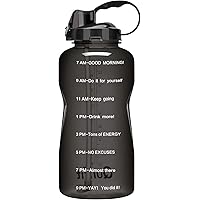 QuiFit Gallon Sport Water Bottle with Drinking Straw and Motivational Time Marker BPA Free Reusable 64/128 oz Large Capacity Ensure Your Daily Water Intake
