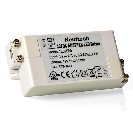 Neuftech LED Trafo Treiber 12V DC 30 Watt max.Transformator für G4 MR11 MR16 Leuchtmittel