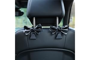 BVGACI 2 Pack Car Purse Hooks, Cute Bow Car Seat Headrest Hook Hanger for Purses and Bags.(black)