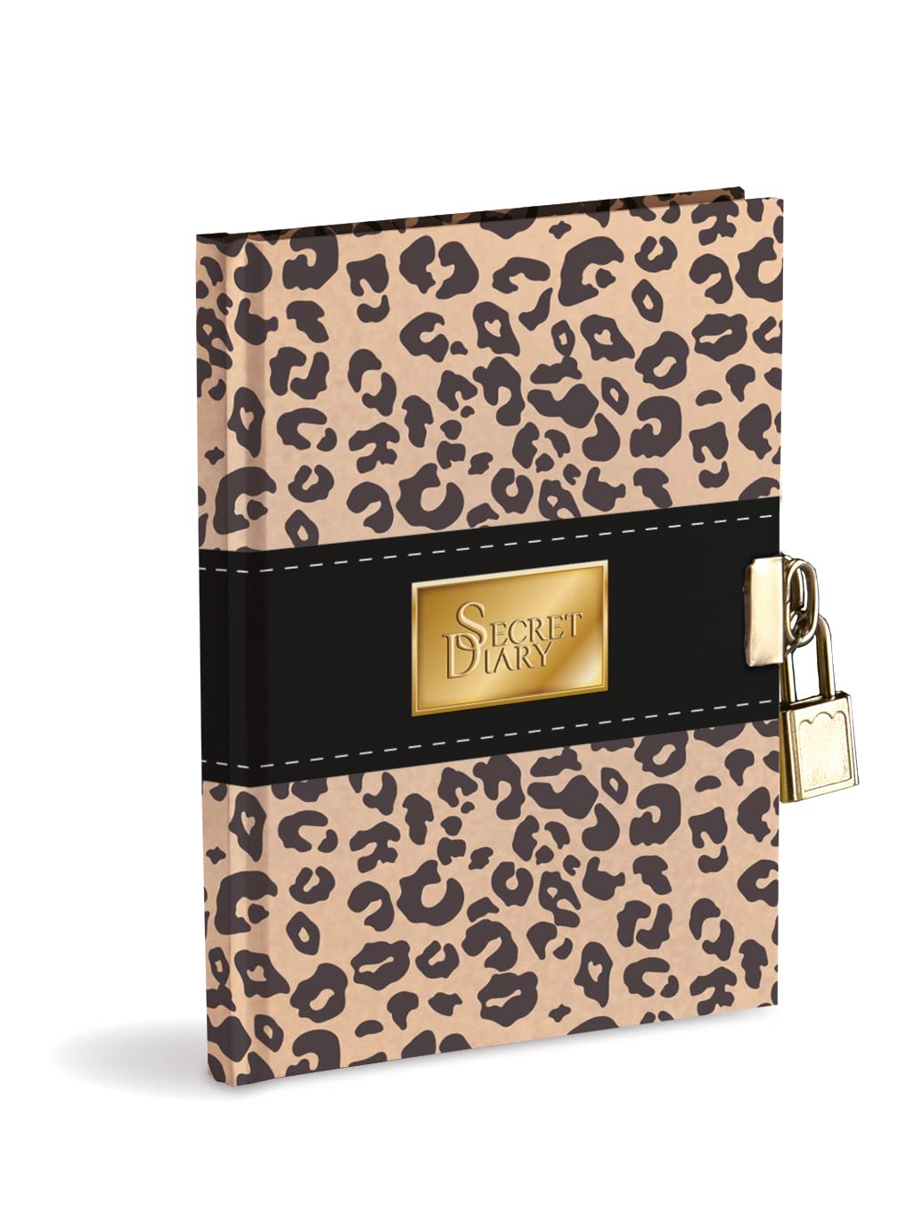 Mareli Segreto Diary 14.5 x 18.5 cm Leopard with Metal Lock and 2 Keys
