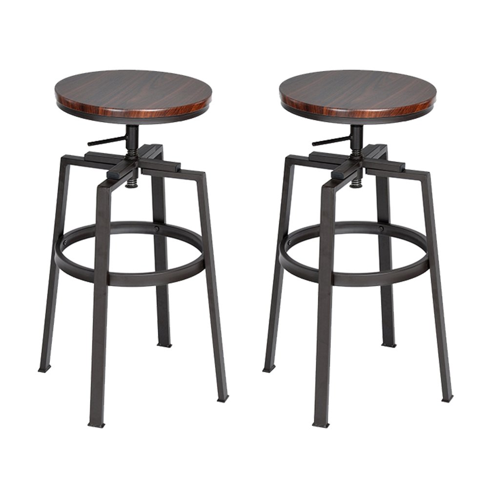 Set of 2 Wooden Bar Stools Counter Chair Kitchen Breakfast Barstool