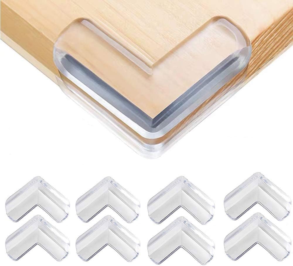 Safety Corner Protectors Guards, 8Pcs Baby Proofing Safety Corner Clear Furniture Table Corner Protection, Kids Soft Table Corner Protectors for Child for Furniture Against Sharp Corners