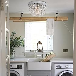 Sheenkarion Small Crystal Chandelier Flush Mount
