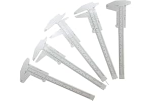 TamBee Mini Double Scale Vernier Caliper Eyebrow Measuring Tools mm Measuring Tool Calipers Plasctic Pie de Rey 6Inch 5PCS(Wh