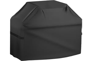Heavy Duty BBQ Grill Cover,Rip Proof Barbecue Gas Cover with Hook and Loop Straps and Adjustable Drawstring for Outdoor Grill
