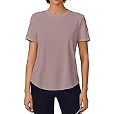 PINSPARK Soft Workout Tops for Women Short Sleeve UV Protection Shirt Quick Dry Athletic Hiking Travel Basic Tee Shirts