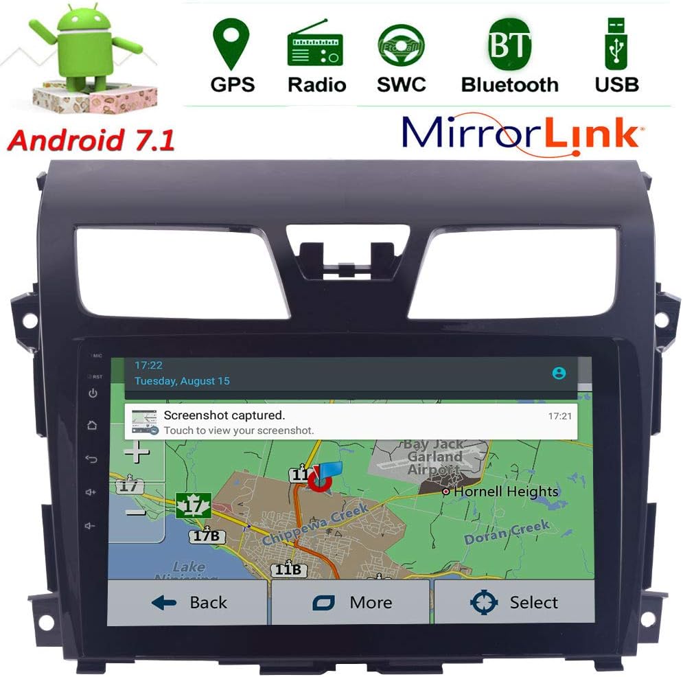 EINCAR 10.1''HD Touch Screen Android 7.1 Car Stereo Radio for Nissan Altima(2014-2016) GPS Navigation Quad Core Head Unit Support FM AM RDS Radio/WIFI/3G/4G/1080P/Bluetooth/SWC