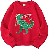 AQYLXLHH Kids Christmas Sweatshirt Boys Girls Ugly Xmas T Shirt Toddler Santa Dinosaur Truck Graphic Long Sleeve Outfit Tops