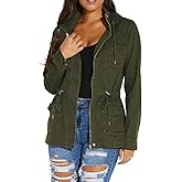sexycherry Casual Jackets for Women Full Zip Up Long Sleeve Lightweight Outwear Bomber Coats with Pockets