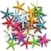 Toosunny 30 Pieces Starfish Decor, Colorful Resin Pencil Finger Starfish Decorative & Dried Starfish Ornaments for Wedding Party Christmas, Home and Crafts Project