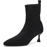 YEOJOU Sock Women's Ankle Boots & Booties Low Heel Comfortable Knit Shoes Fall Winter