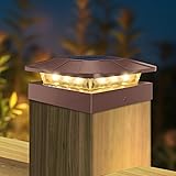 Peasur 4x4 Solar Post Cap Lights Outdoor with 3