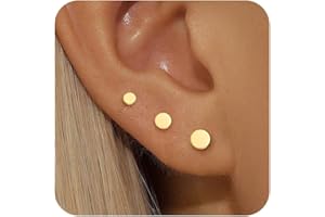 ZNBOH 3 Pairs 14k Gold Stud Earrings for Women Hypoallergenic 925 Sterling Silver Post Dainty Silver Cartilage Tragus Earrings Stacks Set Trendy Small Diamond Heart Multiple Piercing Jewelry for Men