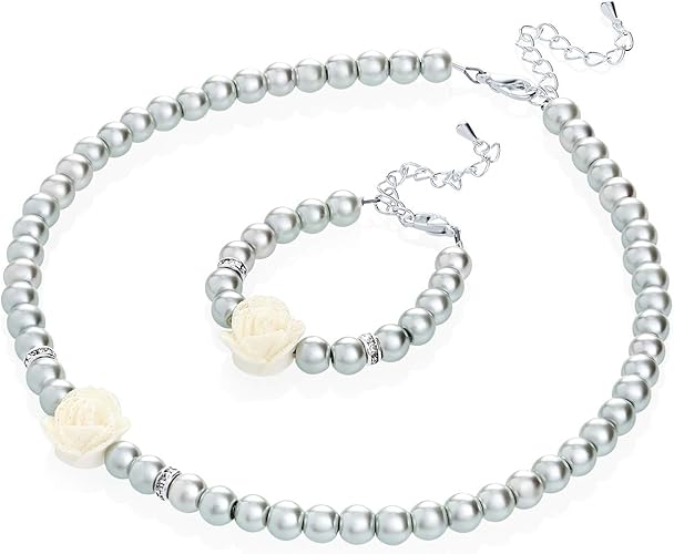 flower girl necklace and bracelet set