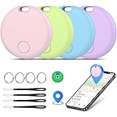 Air Tracker Tags-4 Pack: Smart Bluetooth Tracker, Item Finder Works with Apple Find My (iOS Only) App, Trakcer Tag Locator for Keys, Luggage, Satchel, weTag mini. (Not for Android Devices)