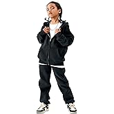 Yimoon Kids Sweatsuit Boys Girls Fleece 2 Piece Outfits Zip Up Hoodie Sweatshirt and Joggers Tracksuit Clothing Set