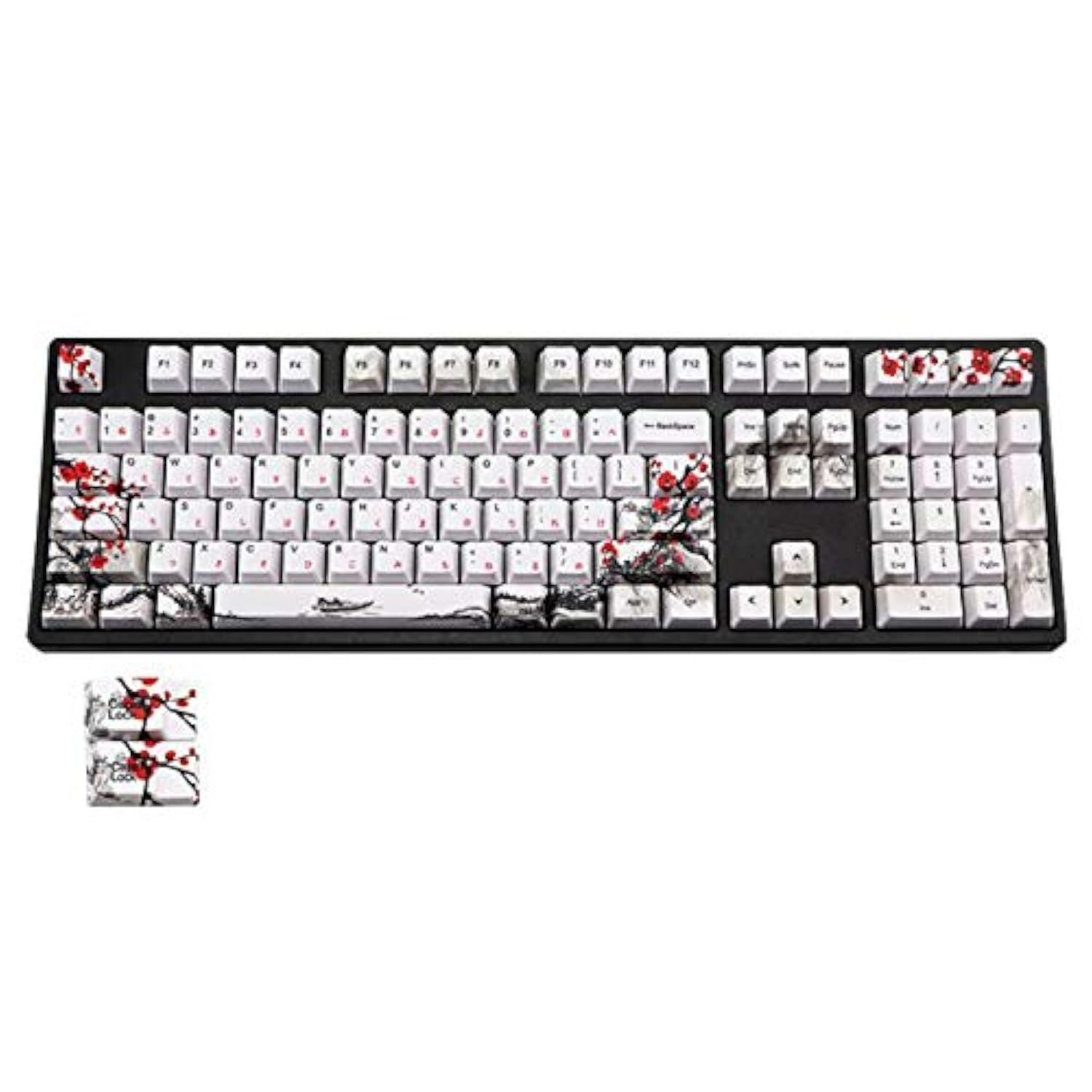 Fhdpeebu 110 Keys PBT Keycap Dye-Sublimation Cherry Profile Key Cap DIY Mechanical Keyboard Keycap Set Japanese