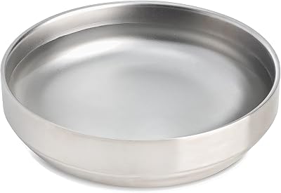 Junhonsion Cat Bowl Stainless Steel Wide Shallow Whisker Friendly 15cm