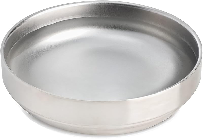 Junhonsion Cat Bowl Stainless Steel Wide Shallow Whisker Friendly 15cm