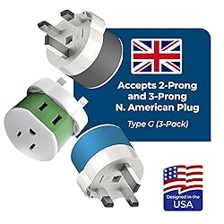 OREI UK, Ireland, Dubai Power Plug Adapter with 2