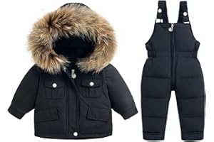 Mokitoni Toddler Boys Snowsuit Girls Snow Pant And Jacket bib Winter Kids Clothes Coat