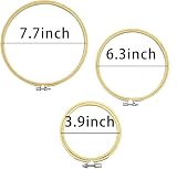 LAMXD 3Pcs Embroidery Hoop Set 3 Sizes Bamboo with Gold Eye Needles view 2